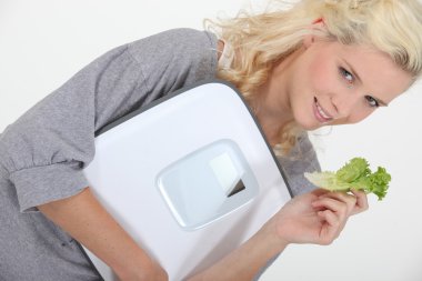 Woman on a diet clipart