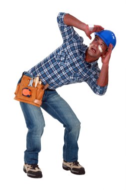 A traumatized tradesman clipart