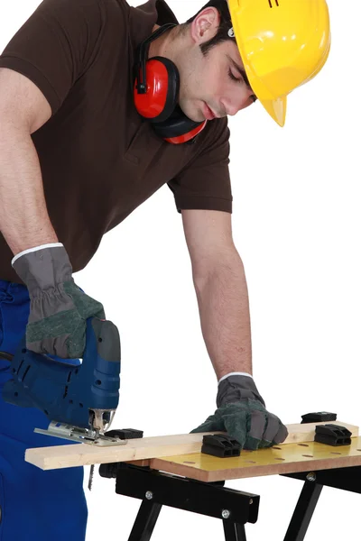 Artesano trabajando con un taladro — Foto de Stock