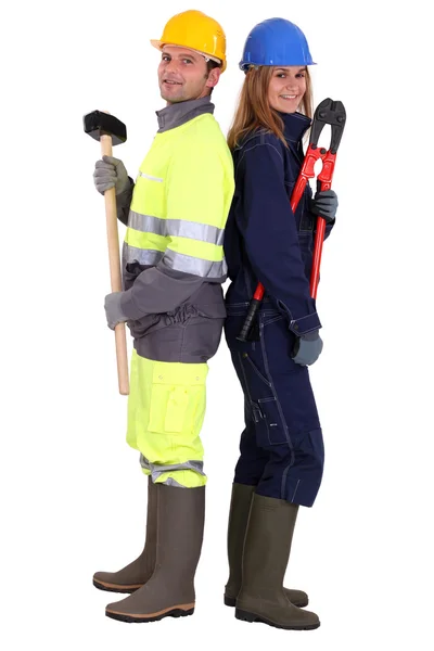 A couple of manual workers. — Stock Photo, Image