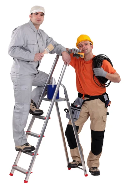 Electrician and decorator — Stock Photo, Image
