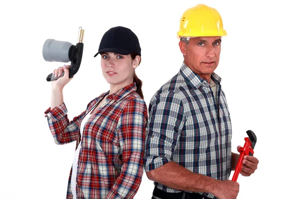 Plumbing team — Stock Photo, Image