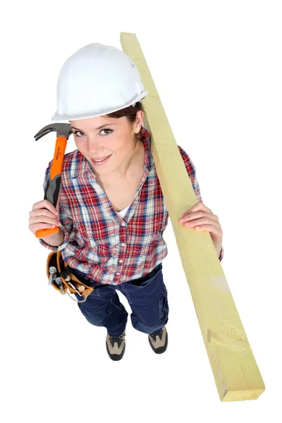 Female carpenter — Stock Photo, Image