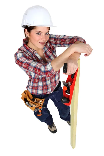 Krásné ženské carpenter — Stock fotografie