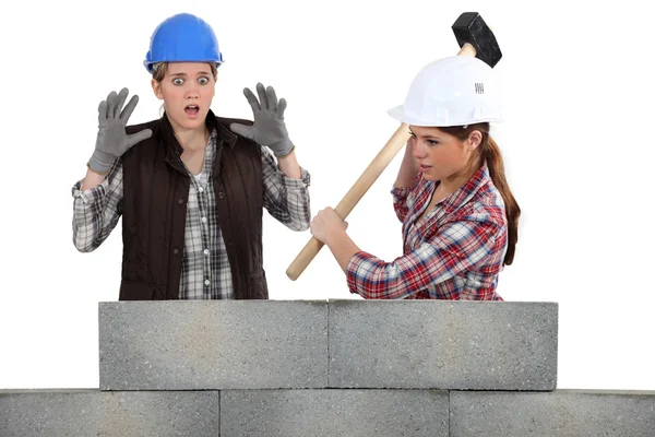 Destroying a wall. — Stock Photo, Image