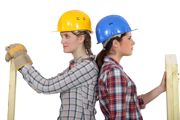Δύο γυναίκες ξυλουργοί — Φωτογραφία Αρχείου