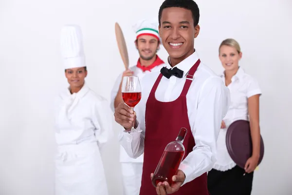 Coloured sommelier and co — Stock Photo, Image