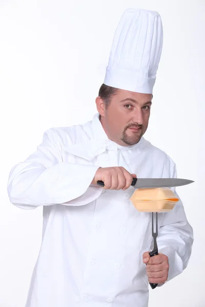 Cook hating junk food — Stock Photo, Image