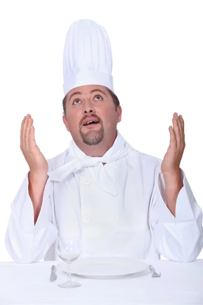 Šéfkuchař děkoval Bohu — Stock fotografie