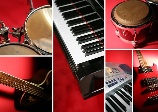 Collage di strumenti musicali — Foto Stock