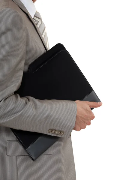Une image recadrée d'un homme d'affaires portant un dossier . — Photo