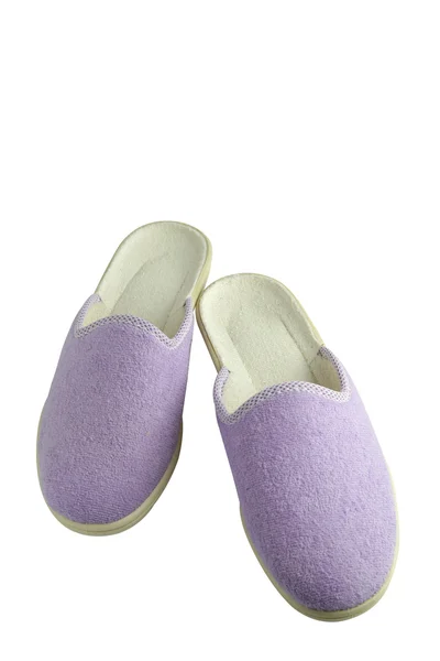 Paar van paarse slippers — Stockfoto