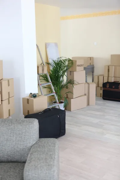Interior of apartment during moving — Stock Photo, Image
