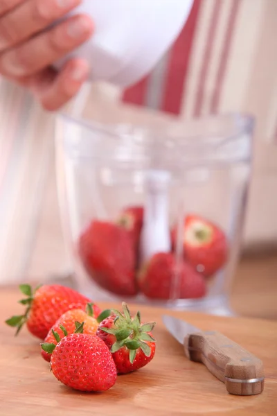 Närbild på jordgubbar — Stockfoto