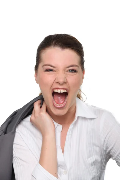 Mujer gritando en traje — Foto de Stock