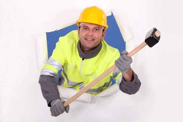 Hi!!! I'm the guy with a hammer — Stock Photo, Image