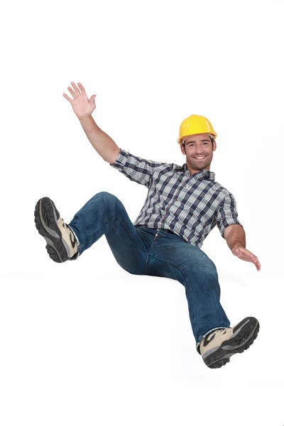 Bouncing young craftsman — Stock Photo, Image