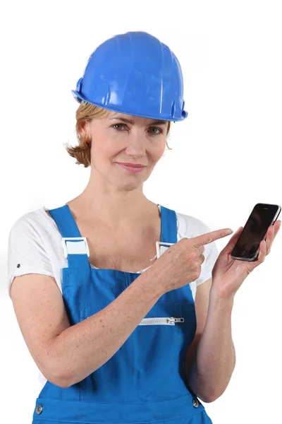 Portrait of a woman in working clothes — Stock Photo, Image