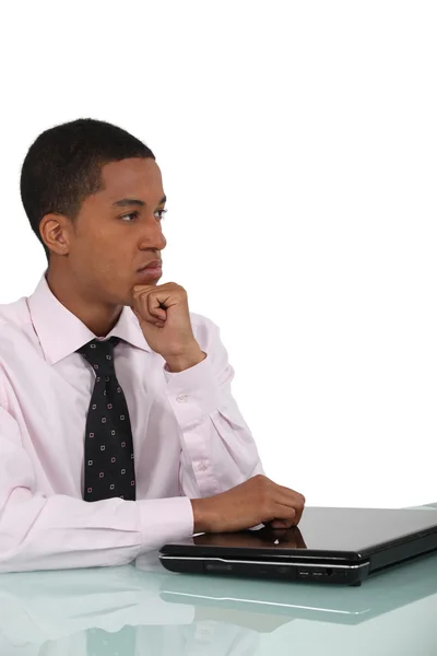 Young businessman in thought — Stock Photo, Image