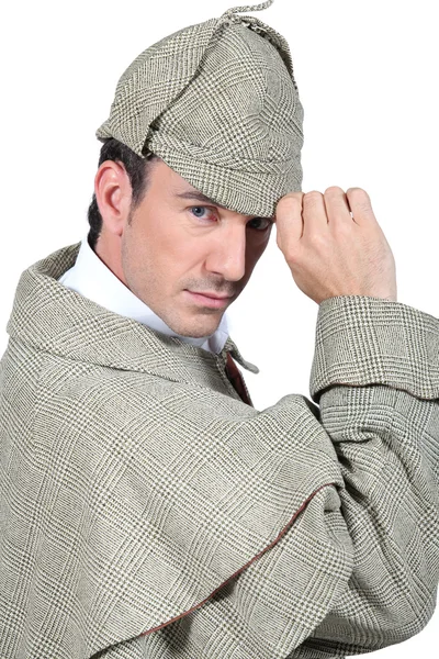 Hombre disfrazado de Sherlock Holmes —  Fotos de Stock