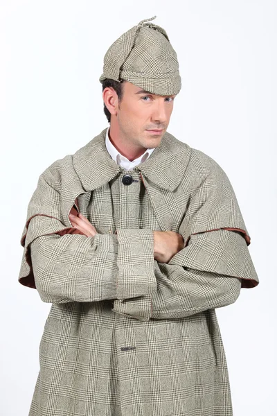 Sherlock Holmes ruhában az ember — Stock Fotó