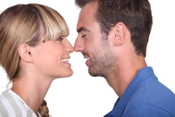 A couple about to kiss. — Stock Photo, Image