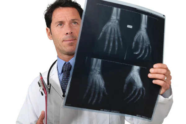 Portrait of a doctor with radiography — Stock Photo, Image
