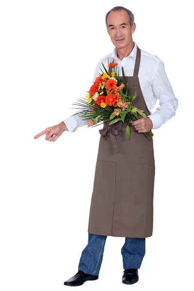 Florista com buquê — Fotografia de Stock