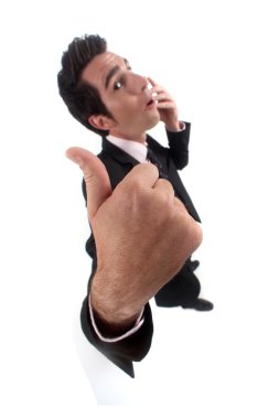 Businessman giving the thumb's up clipart