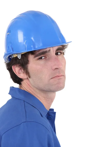 A unhappy manual worker. — Stock Photo, Image