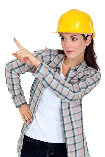Woman supervising work — Stock Photo, Image