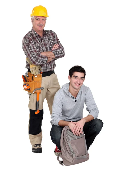 Carpenter and a college student — Stock Photo, Image