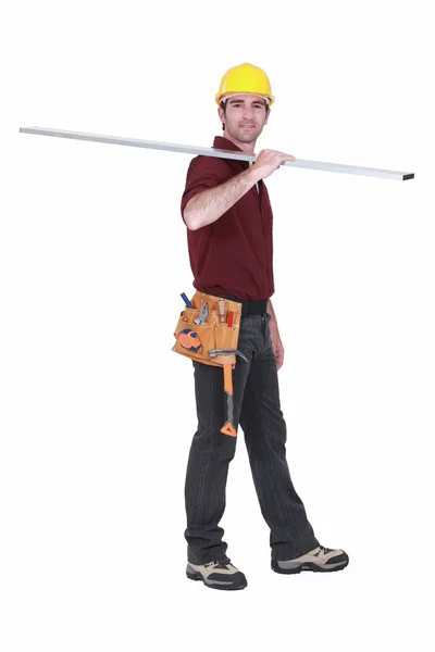 Craftsman holding a board — Stock Photo, Image