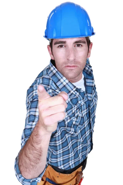 Hantverkaren pekar på dig — Stockfoto