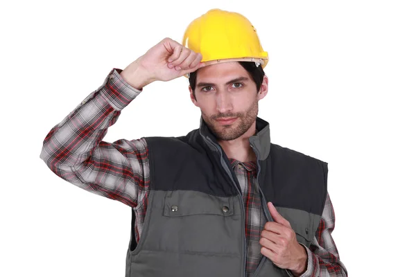 Handsome craftsman wearing helmet — Stock Photo, Image