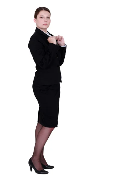Mujer de negocios defensiva — Foto de Stock