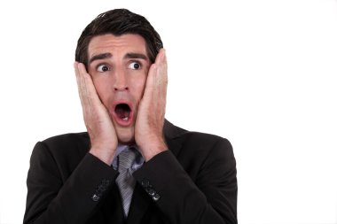 Businessman in shock clipart