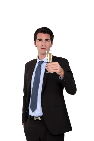 Business toasting his success — Stock Photo, Image