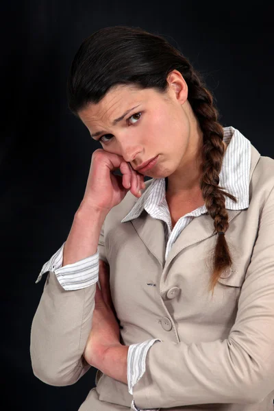 Troubled businesswoman — Stock Photo, Image