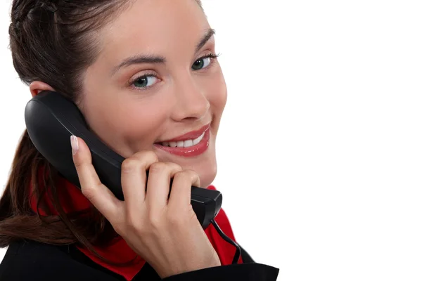 Femme d'affaires faisant un appel téléphonique — Photo