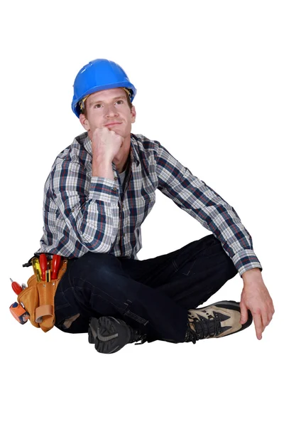 Daydreaming construction worker — Stock Photo, Image