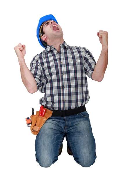 Craftsman shouting — Stock Photo, Image