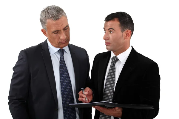 Assistant stood with boss — Stock Photo, Image