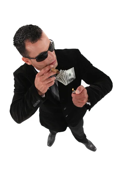 Questionable businessman — Stock Photo, Image
