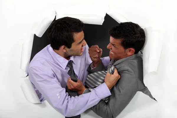 Two businessmen fighting — Stock Photo, Image