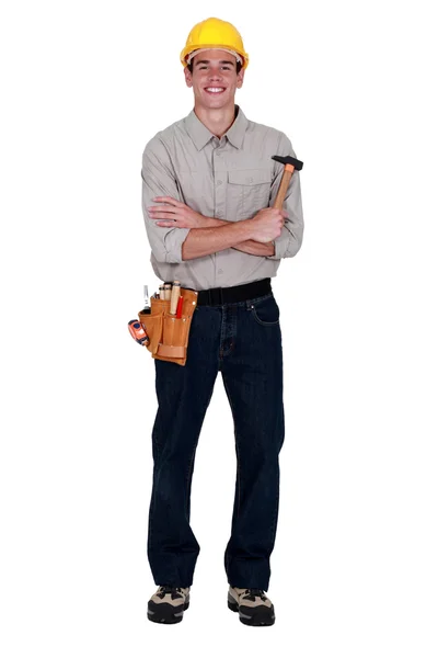 Craftsman hammer in hand — Stock Photo, Image