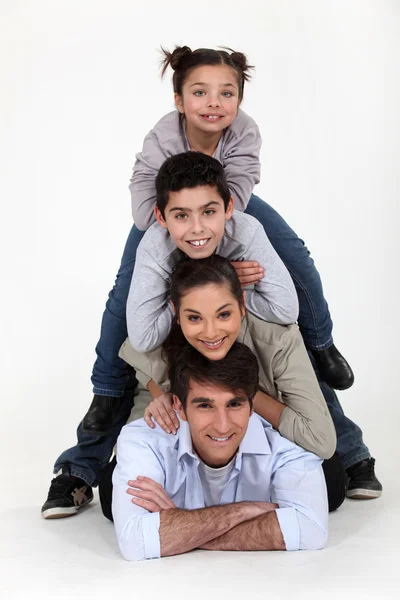 Tower of parents and children — Stock Photo, Image