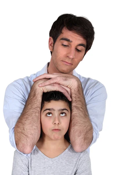 Studio shot of a father and his child — Stock Photo, Image