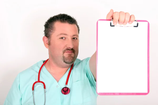Doctor showing folders — Stock Photo, Image