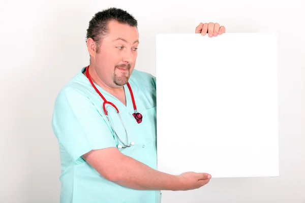 Boş bir tabela holding doktor — Stok fotoğraf